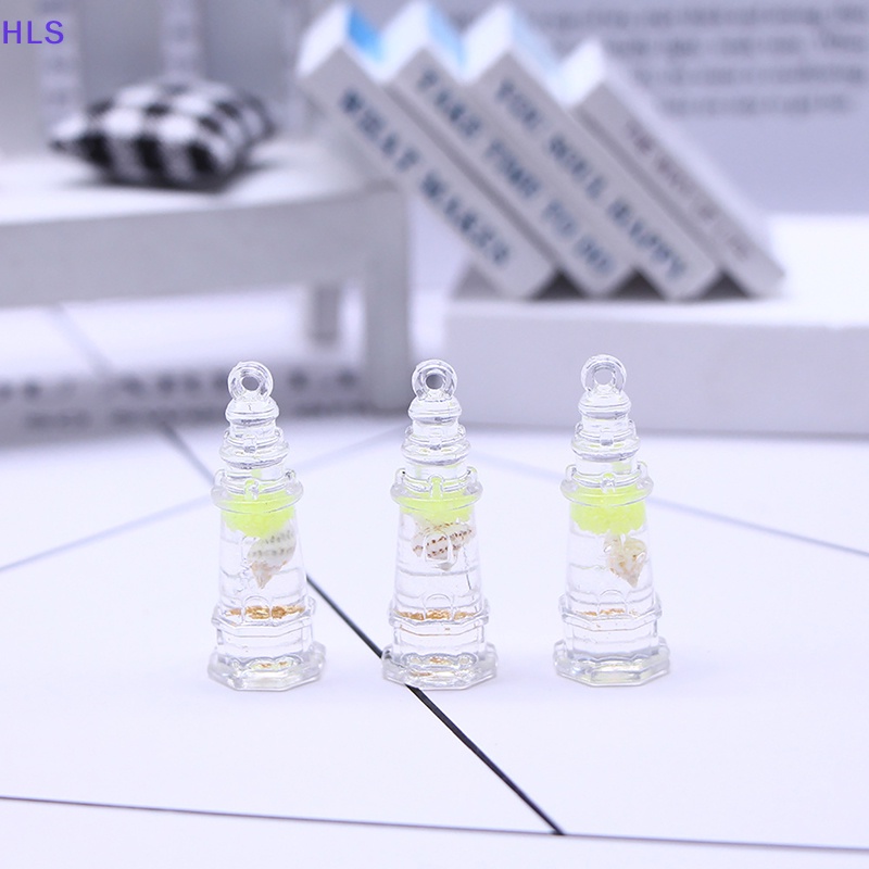 [HLS] Set 2 Khuyên Tai / Móc Khóa / Điện Thoại Mini Hình Ngọn Hải Đăng Bằng Nhựa Resin Dạ Quang DIY