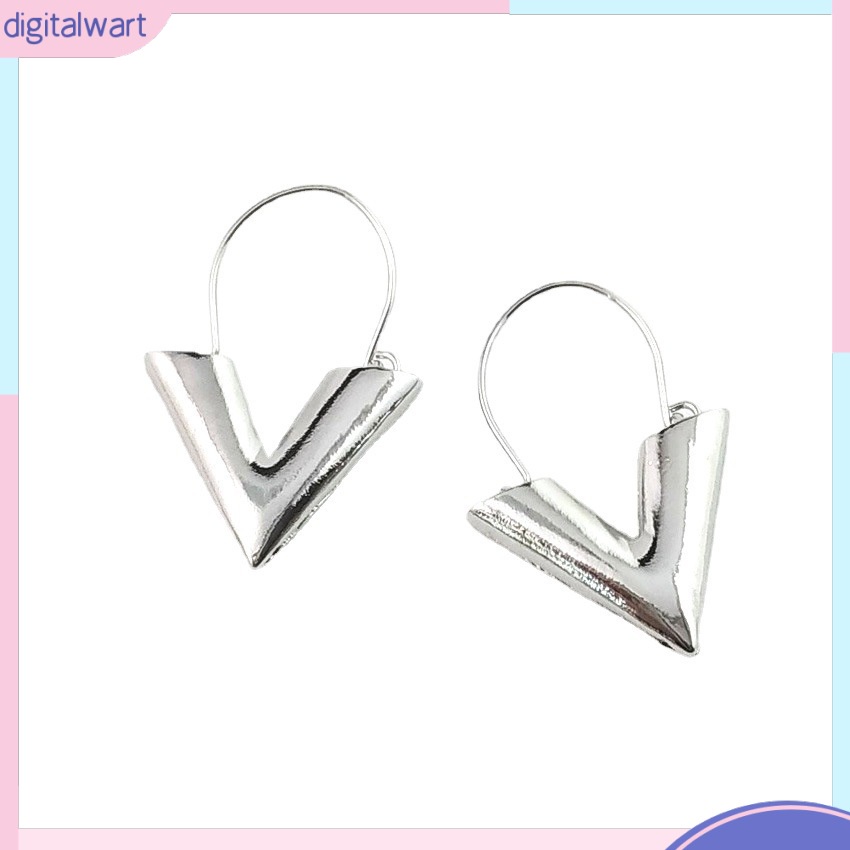 Khuyên Tai Kim Loại Hình Chữ V Thời Trang Cho Nữ