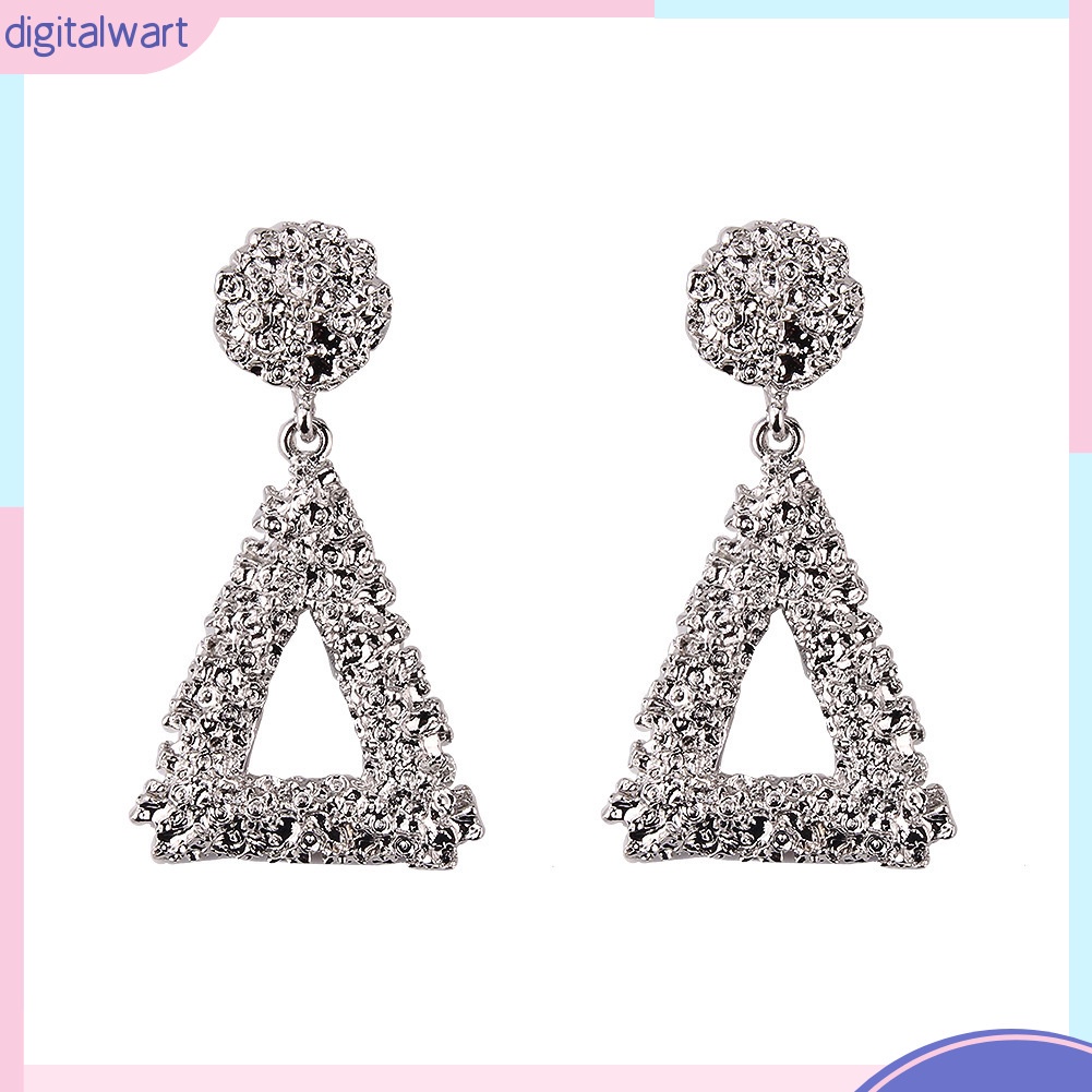 [DG] Bông Tai Kim Loại Hình Tam Giác Rỗng Phong Cách Âu Mỹ Cá Tính Thời Thượng