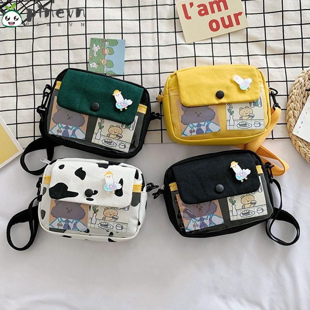 PINEVN Túi Đeo Vai Bằng Vải Canvas Thiết Kế Giản Dị Dành Cho Nam