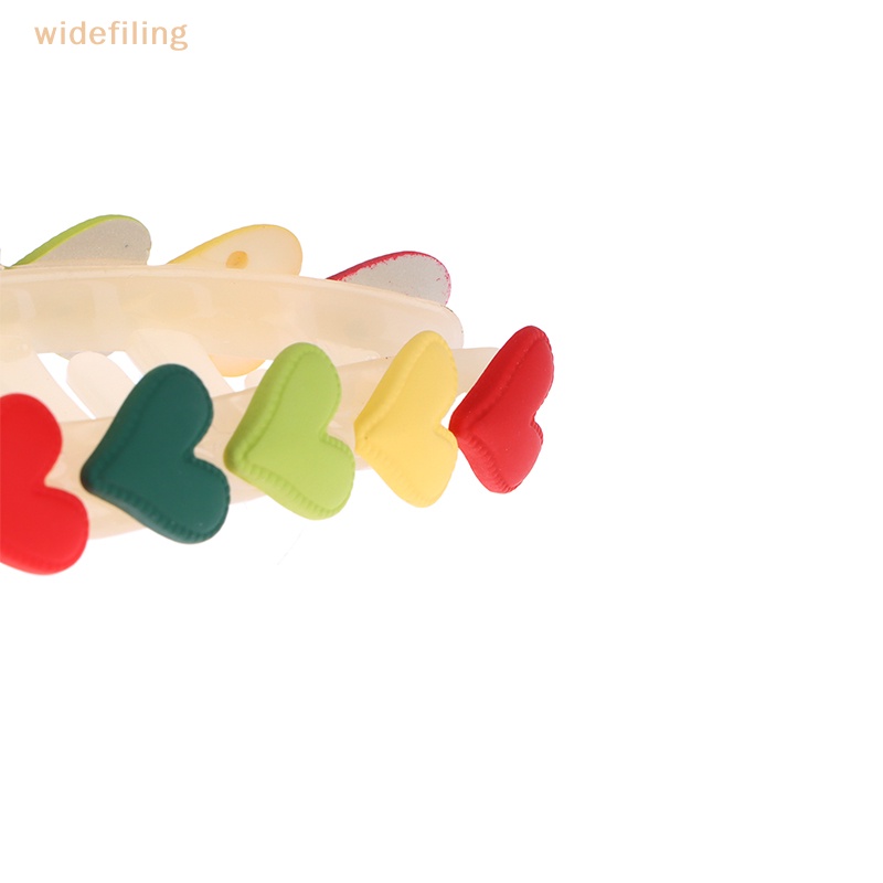 Kẹp Tóc Càng Cua / Cá Mập Bản Rộng Trang Trí Hình Trái Tim Đáng Yêu Thanh Lịch Dành Cho Bạn Nữ