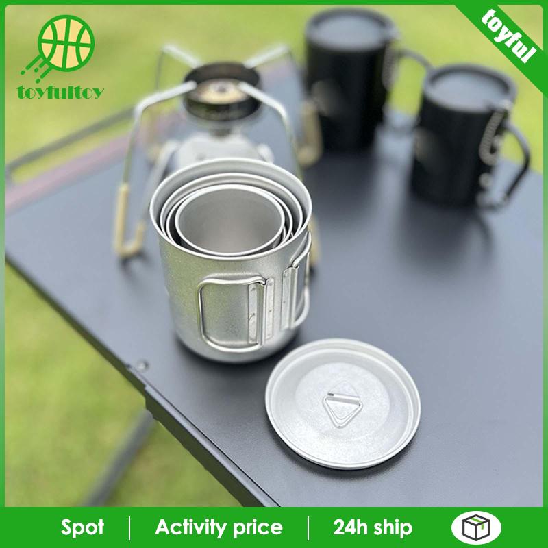 Set 4 Cốc Uống Nước 750ml Có Tay Cầm Có Thể Gấp Gọn Tiện Dụng Mang Theo Du Lịch / Cắm Trại