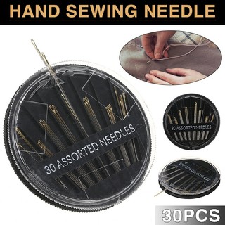 New 30pcs Hand Sewing Needles Assorted Sizes Easy Thread Big Eye Needles Set