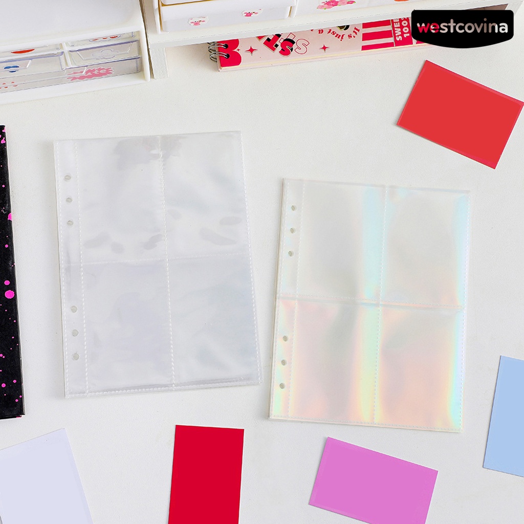 [WSTN] [WSTN] [WSTN]✎Bộ 10 Tấm Lót Trong Suốt 6 Lỗ 44990 Inch 44961 Dùng Trang Trí Sổ Tay DIY