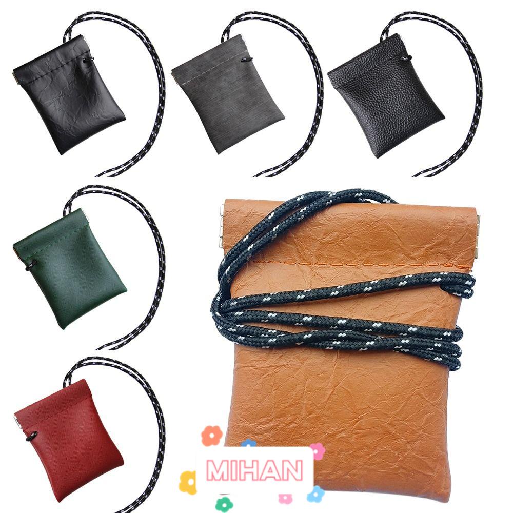 MIHAN1 Túi Da PU Đựng Tai Nghe / Chìa Khóa Đeo Cổ Tiện Dụng MIHAN1 Ốp