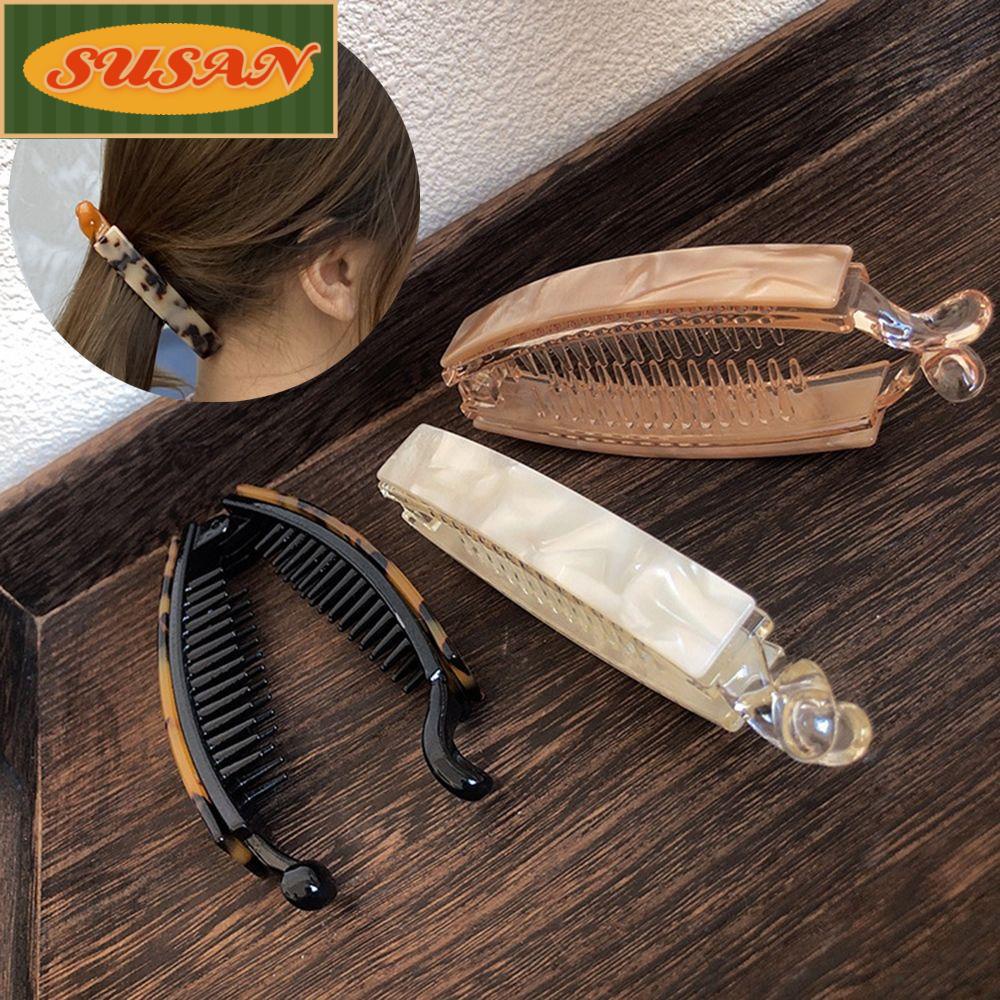 SUSANS Kẹp Tóc Đuôi Ngựa Họa Tiết Da Báo Thời Trang