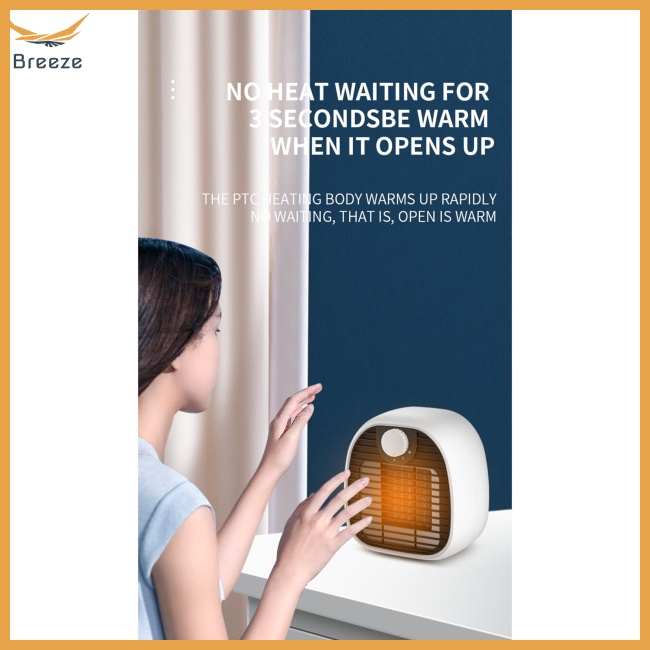 Quạt Sưởi Điện Mini 3600Rpm 3 Mức Độ 36db Tiếng Ồn Thấp Nhỏ Gọn Không Gây Tiếng Ồn