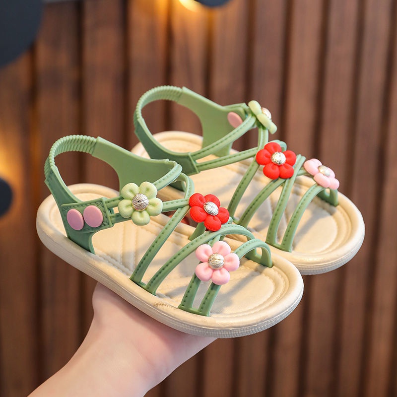 Xăng Đan Đế Mềm Đính Hoa Xinh Xắn Phong Cách Công Chúa 2023 Cho Bé Gái