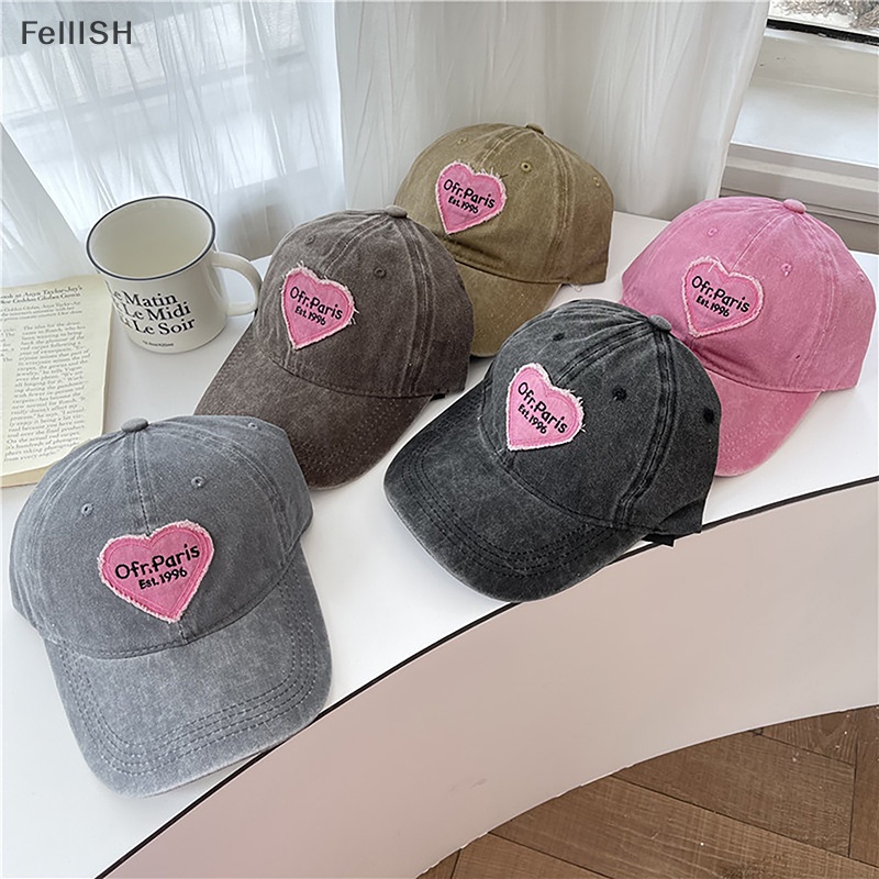 Mũ Lưỡi Trai Cotton Mềm Thêu Hình Trái Tim Thời Trang Hip Hop Đường Phố Cho Nam Và Nữ 439br