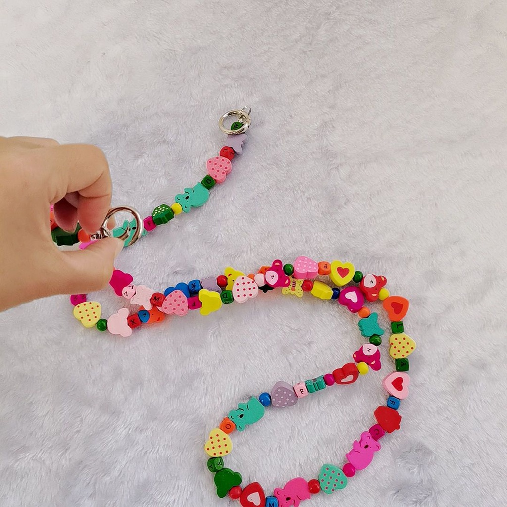 Dây Đeo Chéo Đựng Điện Thoại Đính Hạt Hình Trái Tim Xinh Xắn