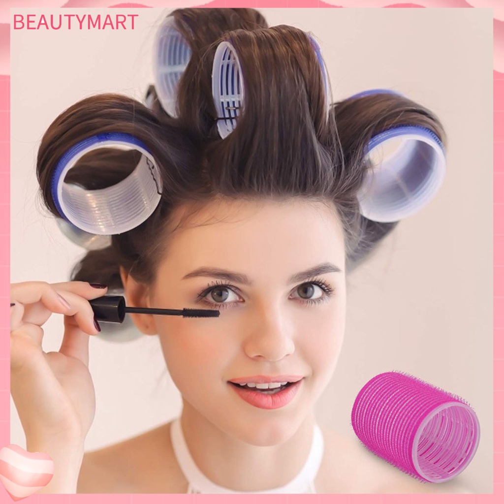 Set 10 Lô Uốn Tóc Tự Dính DIY Không Dùng Nhiệt Màu Sắc Ngẫu Nhiên