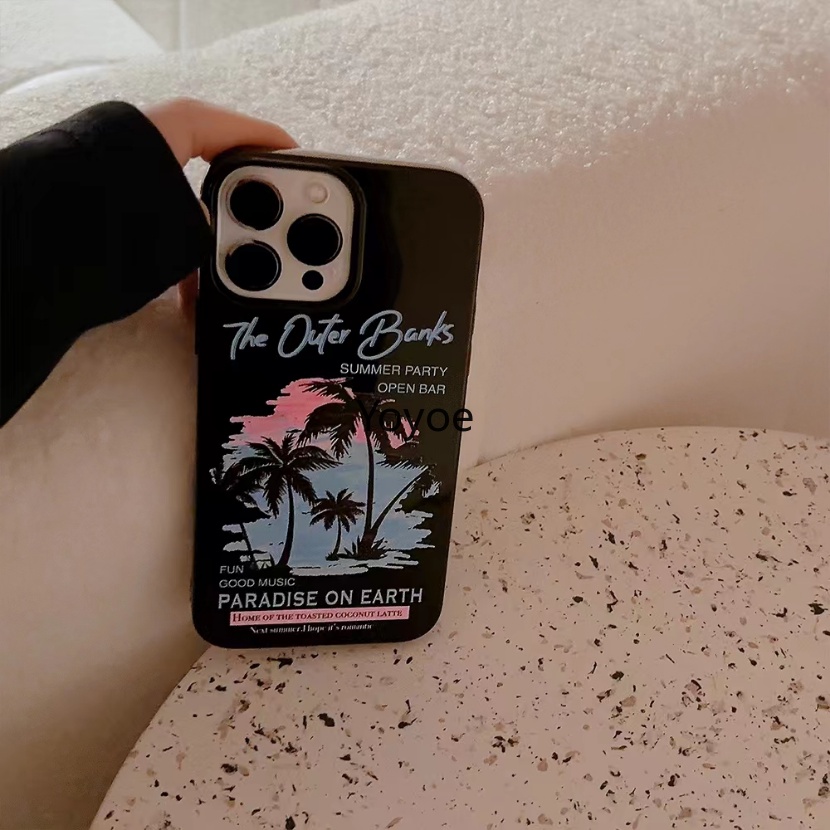 Ốp Điện Thoại Silicone Mềm Chống Sốc In Hình Bãi Biển Cho iPhone 14 13 11 12 XR Pro Max 14 Plus X XS XR 7 8 Plus