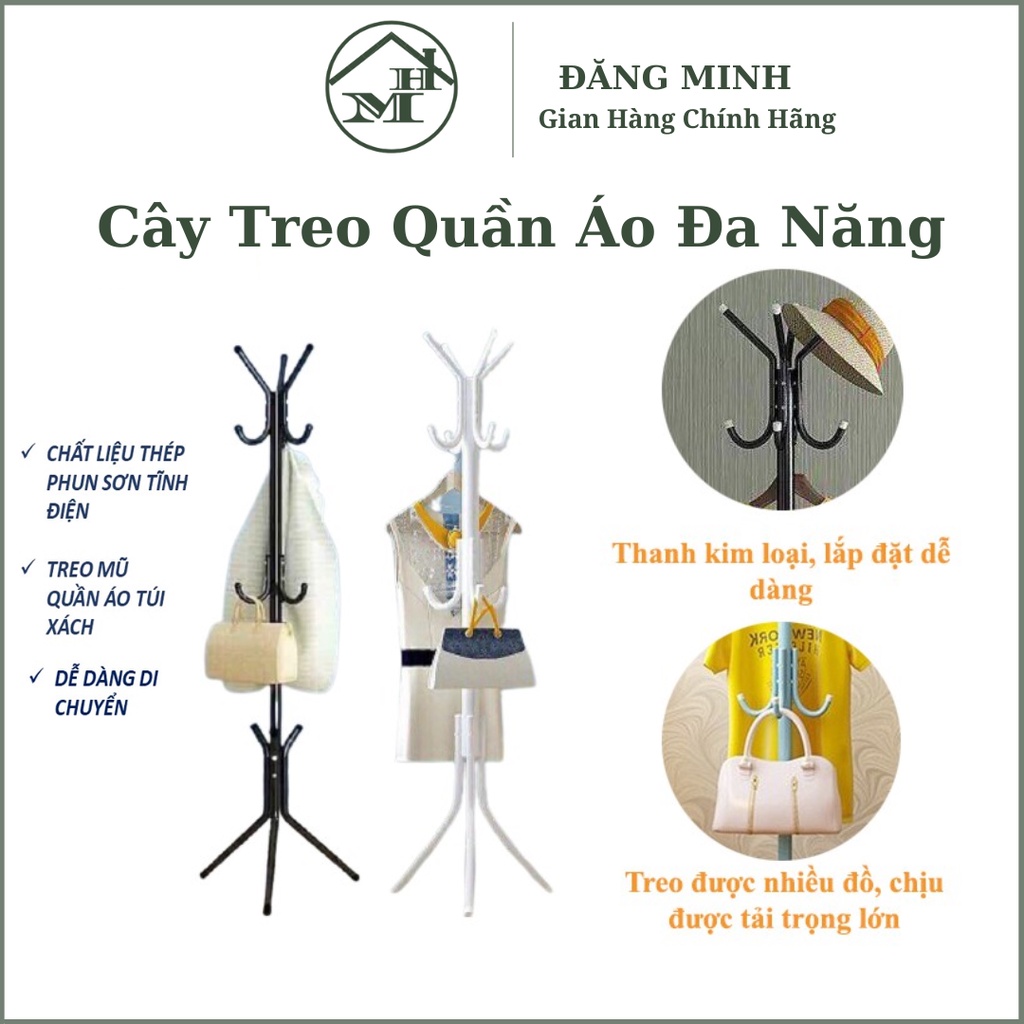 Cây Treo Quần áo Nón Mũ Túi Xách, Cây Móc Đồ Đa Năng, Kệ Treo đồ Túi Sách Quần áo Di động