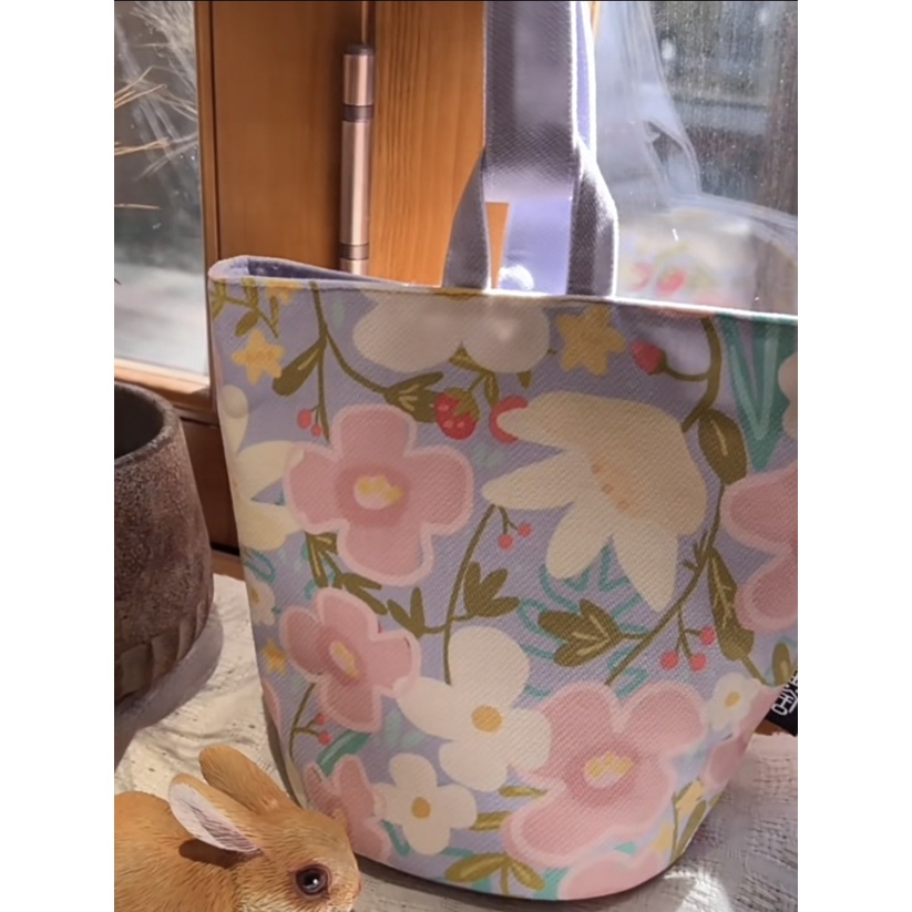 Túi Đeo Vai Vải Canvas Mini In Hoa Phong Cách Mới 2023