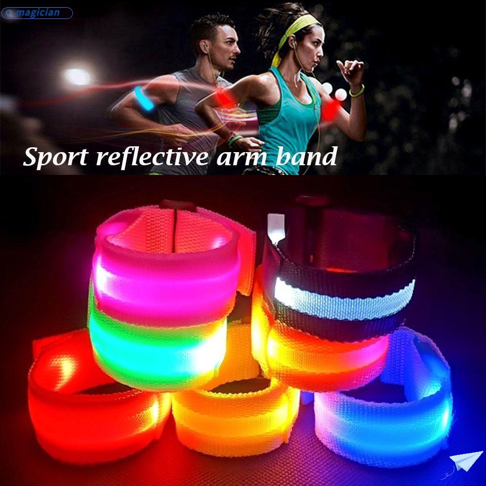 MAG Băng Đeo Cánh Tay Phát Quang Điều Chỉnh Được Dùng Pin Khi Chạy Bộ Ban Đêm
