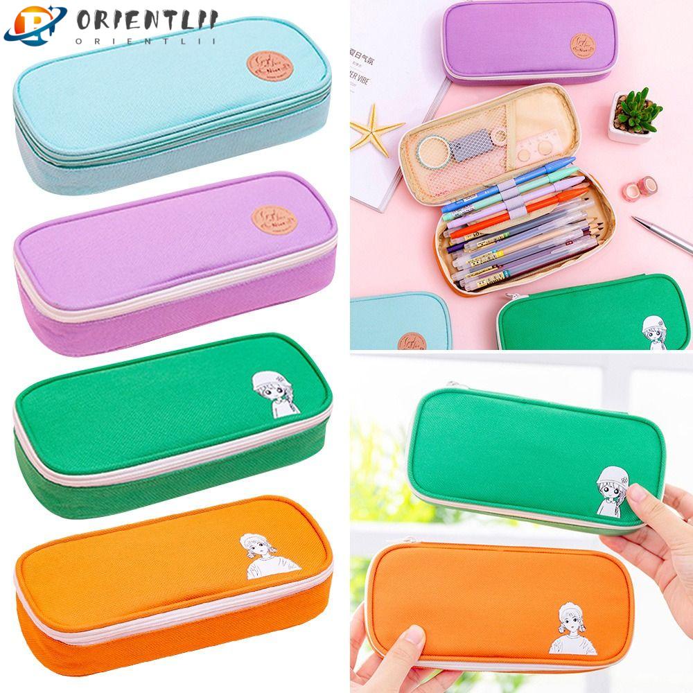 ORIENTLII Hộp Bút Cỡ Lớn Màu Sắc Ngọt Ngào Xinh Xắn