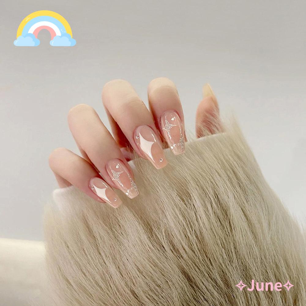 JUNE Hộp 24 Móng Tay Giả Thời Trang Cho Nữ