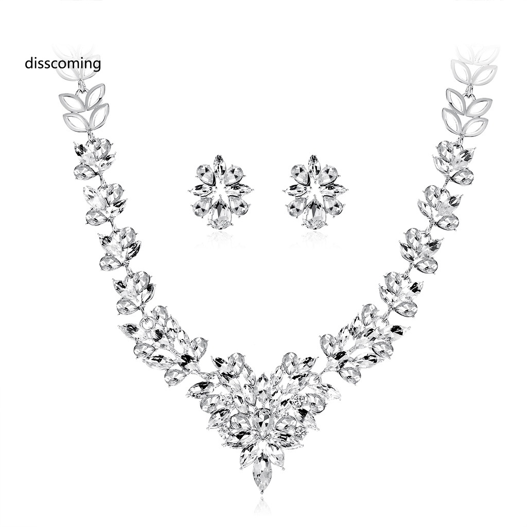 Áo Thun Tay Ngắn In Chữ SL| Bộ Vòng cổ + Bông Tai HìNh ChiếC Lá ĐíNh Đá Sang TrọNg