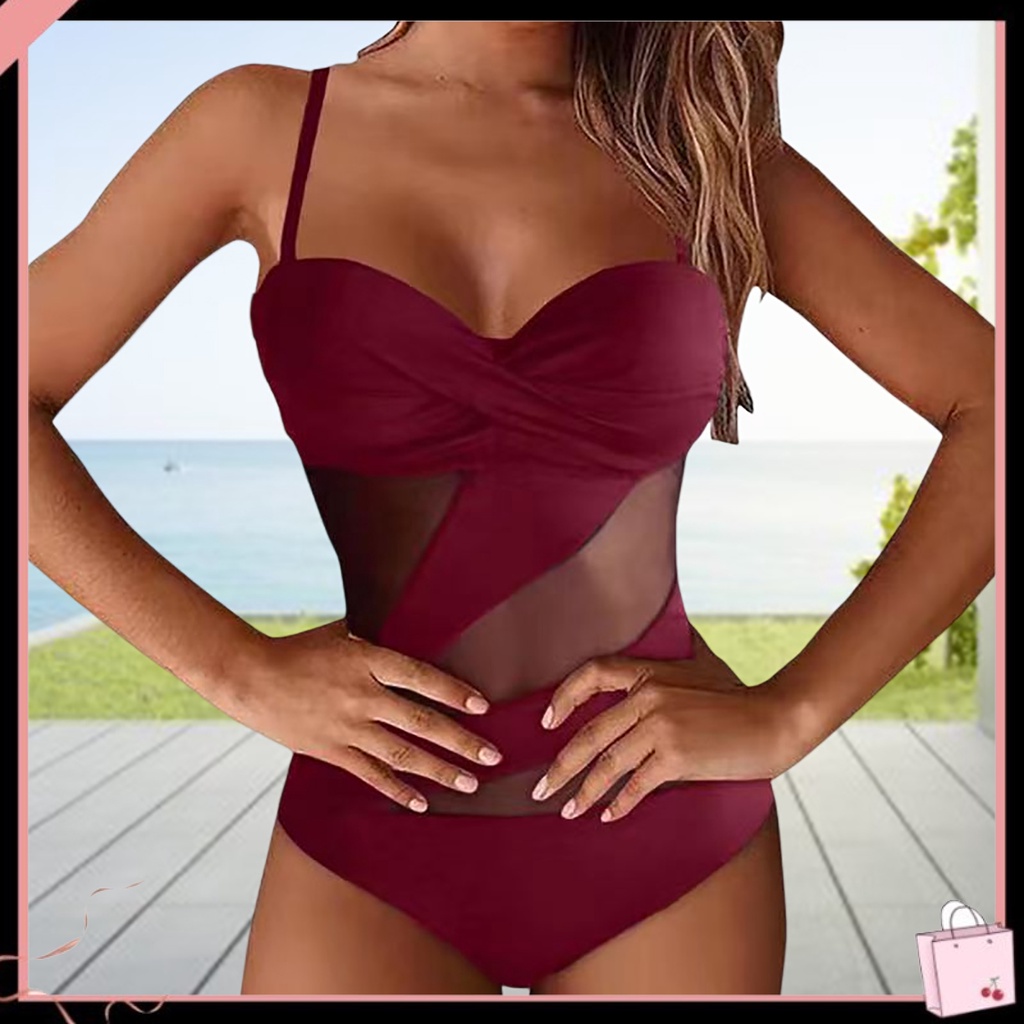 {Soltweter} Bộ Đồ Bơi Thể Thao Một Mảnh Hở Lưng Phối Lưới Xuyên Thấu Co Giãn Quyến Rũ Dành Cho Nữ