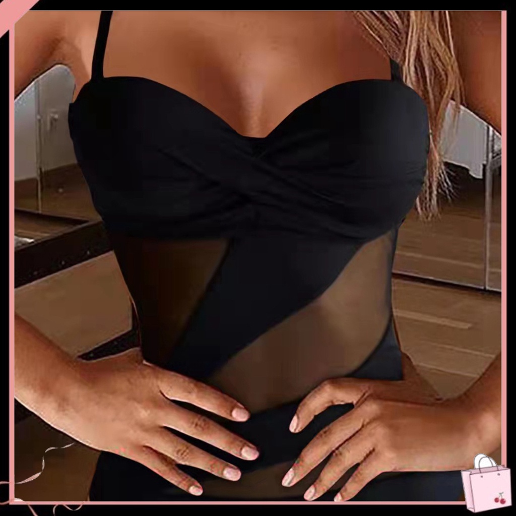 {Soltweter} Bộ Đồ Bơi Thể Thao Một Mảnh Hở Lưng Phối Lưới Xuyên Thấu Co Giãn Quyến Rũ Dành Cho Nữ
