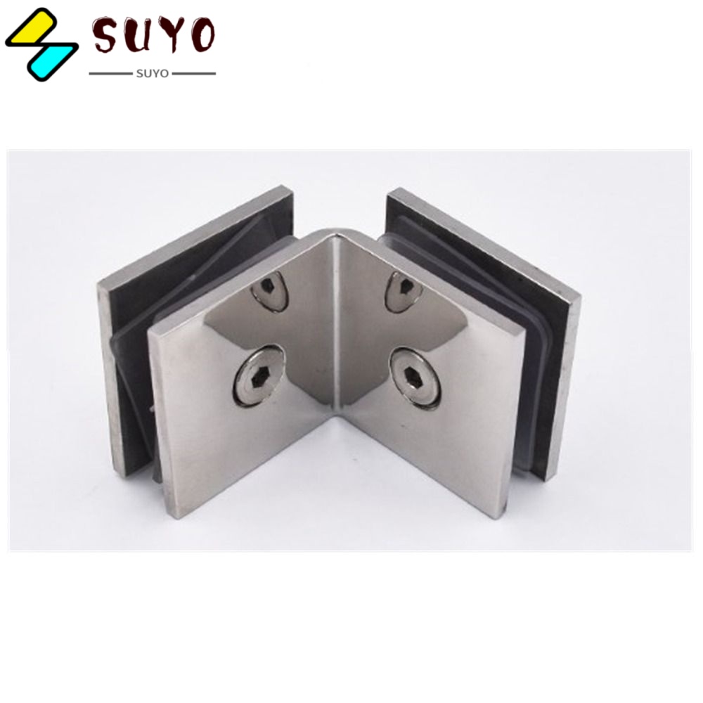 Suyo Kẹp Cao Su 90 Độ Cố Định Tấm Kính Hai Mặt Cho Phòng Tắm