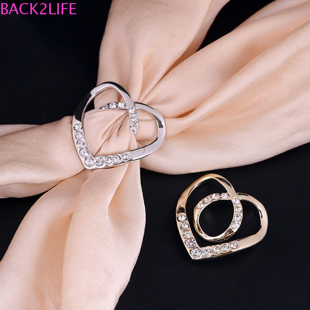 BACK2LIFE Nhẫn Đính Đá Hình Trái Tim Thời Trang Cho Nữ
