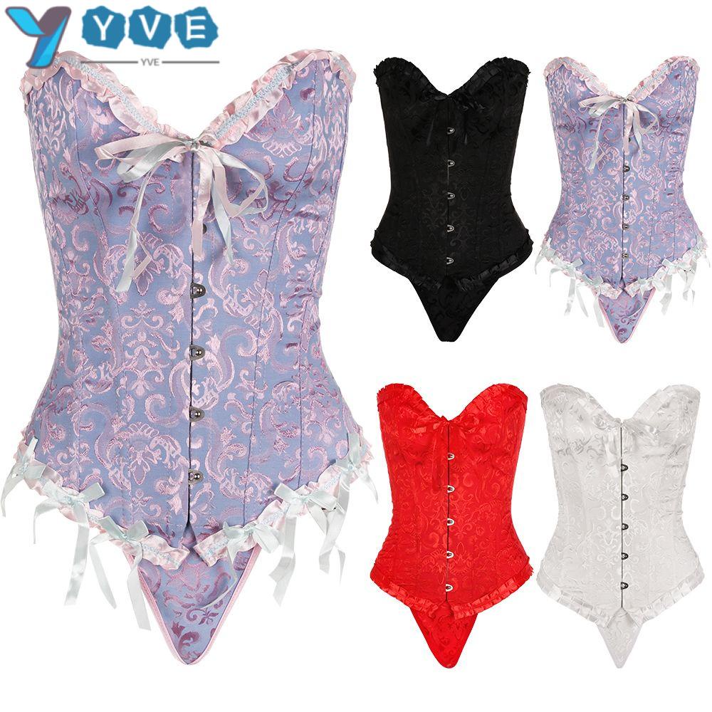 YVE Áo Nịt Ngực Corset Cột Dây Phong Cách Gothic