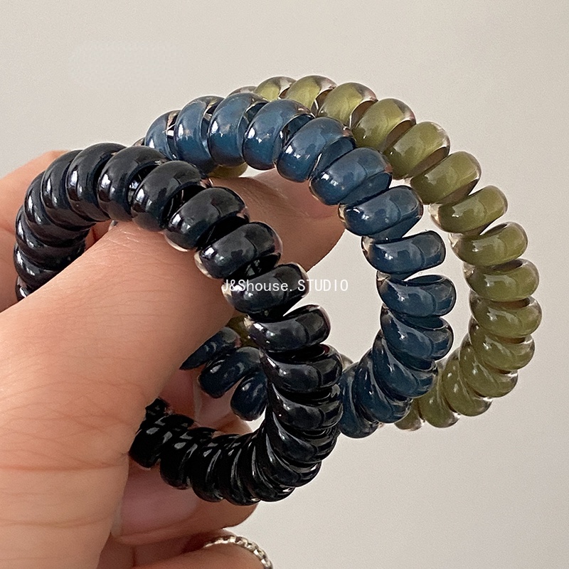 Dây Buộc Tóc Lò Xo Màu Tối Sáng KF643