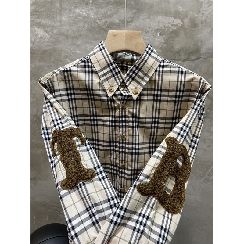 Áo Sơ Mi Tay Dài Hai Lớp B8B8R-Double logo Kẻ Sọc Caro Phù Hợp Với Cả Nam Và Nữ