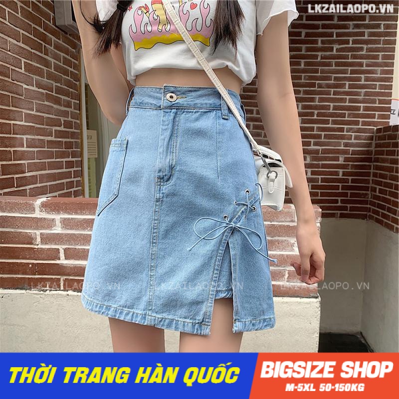 Chân váy denim nữ chân váy jeans bò nữ ngắn Bigsize chân váy nữ lưng cao cạp cao chữ a mùa hè Phong cách Hàn Quốc Thời Trang tiểu thư cá tính xinh đẹp bigsizegiaree