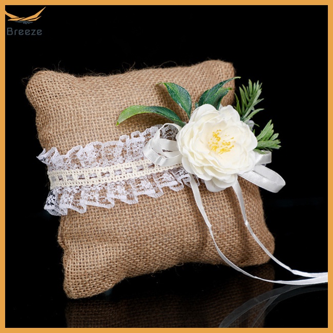 Giỏ Đựng Hoa Bằng Vải Lanh Phong Cách Vintage Trang Trí Tiệc Cưới Lãng Mạn