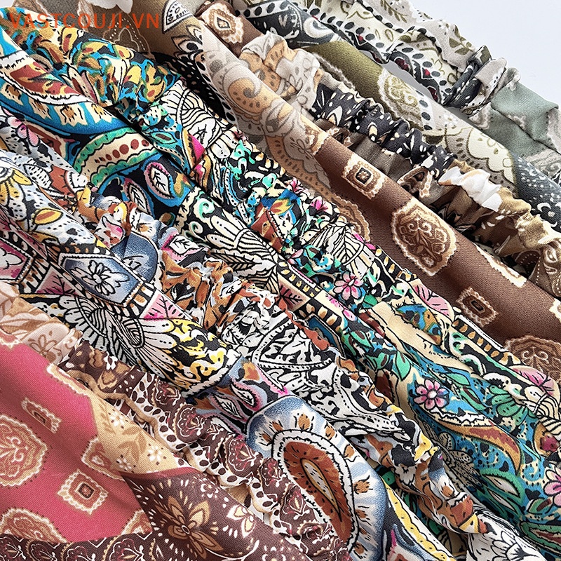 Băng Đô Co Giãn In Họa Tiết Hoa Phong Cách Bohemian Thời Trang Cho Nữ