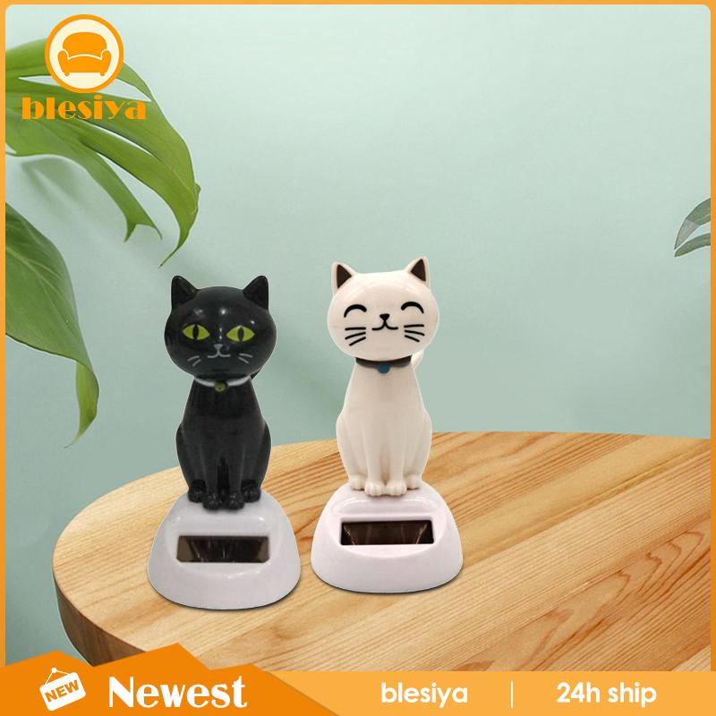 Bộ 2 Bức Tượng Mèo Nhảy Múa Sử Dụng Năng Lượng Mặt Trời Để Bàn Trang Trí