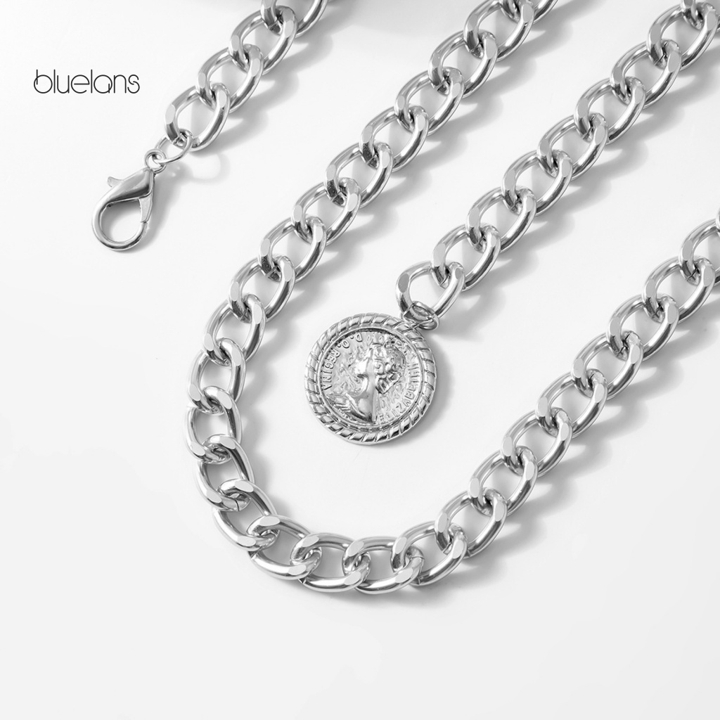 Dây Xích Đeo Thắt Lưng Hai Lớp Dày Dặn Có Thể Điều Chỉnh Mặt Đồng Xu Cho Nữ