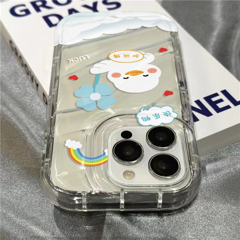 Ốp Điện Thoại Mềm Trong Suốt Họa Tiết Vịt Trắng Dễ Thương Cho Iphone 14Promax 1312 / 11 7 / 8plus xr / sins RSVR
