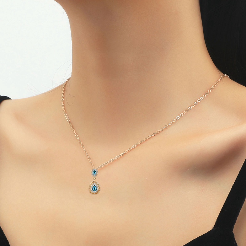 Ygt Bộ Vòng cổ + Bông Tai Dáng Dài Đính Pha Lê Thời Trang Cho Nữ