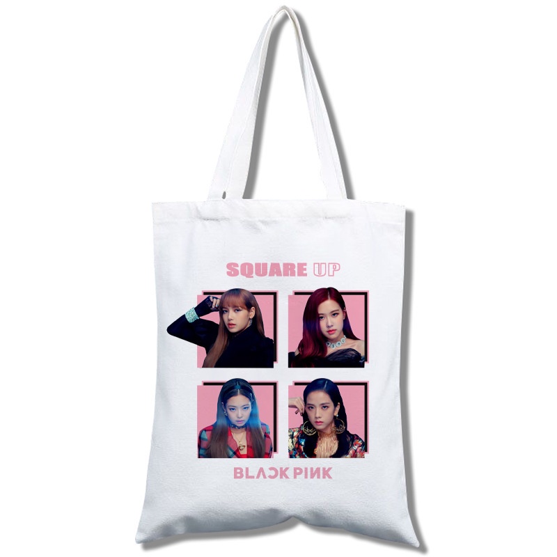 Túi Vải canvas Đeo Vai In Chữ Blackpink Thời Trang