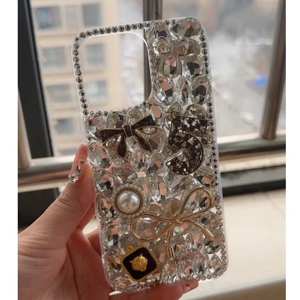 Ốp Điện Thoại Đính Đá Kim Cương Giả Nhật Hàn Cho iphone13pro 14promax 14 / 13 14 / 13promax