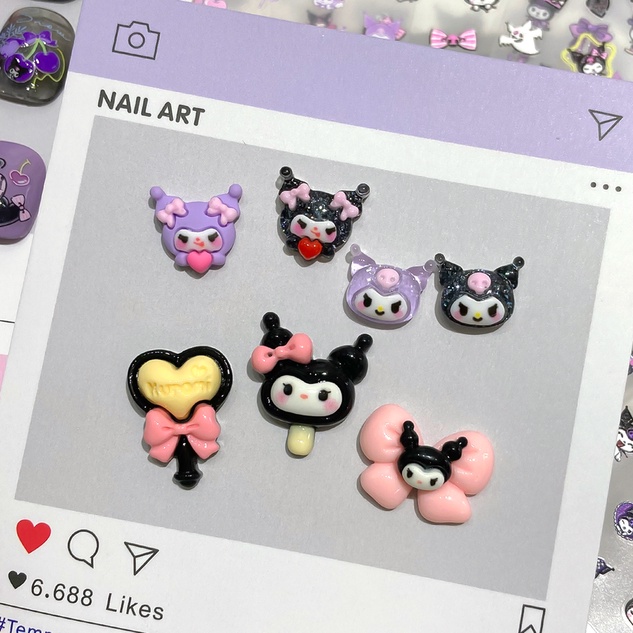 Charm Thú Hoat Hình KUROMI Trang Trí Móng Tay Đáng Yêu
