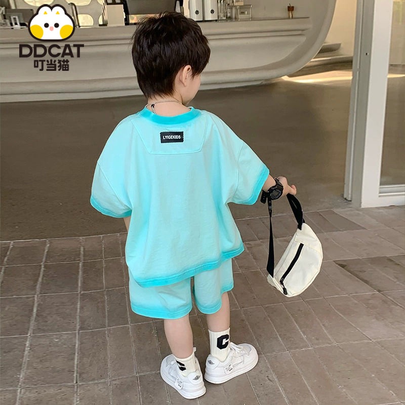 Áo Thun Tay Ngắn Dáng Rộng Phong Cách Phương Tây Thời Trang Mùa Hè Cho Bé Trai