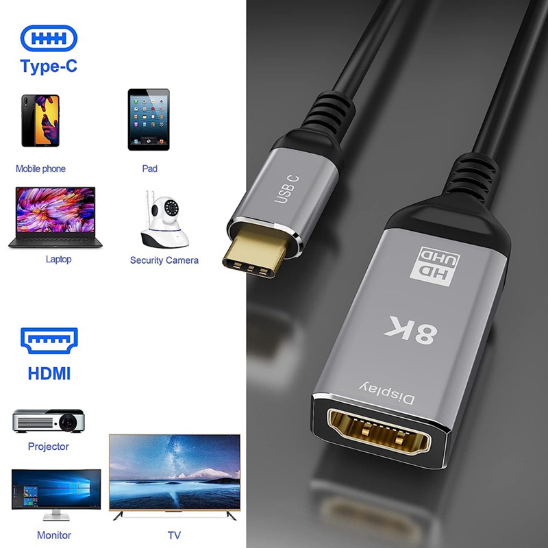Cáp ChuyểN ĐổI USB C Sang HDMI 4K 120HZ, Hỗ Trợ MàN HìNh MáY TíNh 48Gbps