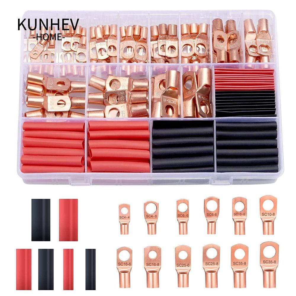 KUNHEV Set 240 Đầu Nối Dây Co Nhiệt 12 Kích Cỡ SC4-SC35 AWG12 / 10 8 6 4 2 Vòng Nối Dây Điện Chuyên Dụng