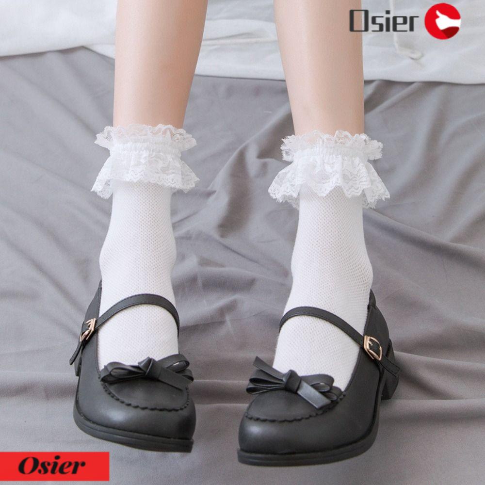 OSIER1 Vớ Ngắn Phối Ren Dễ Thương Phong Cách Lolita