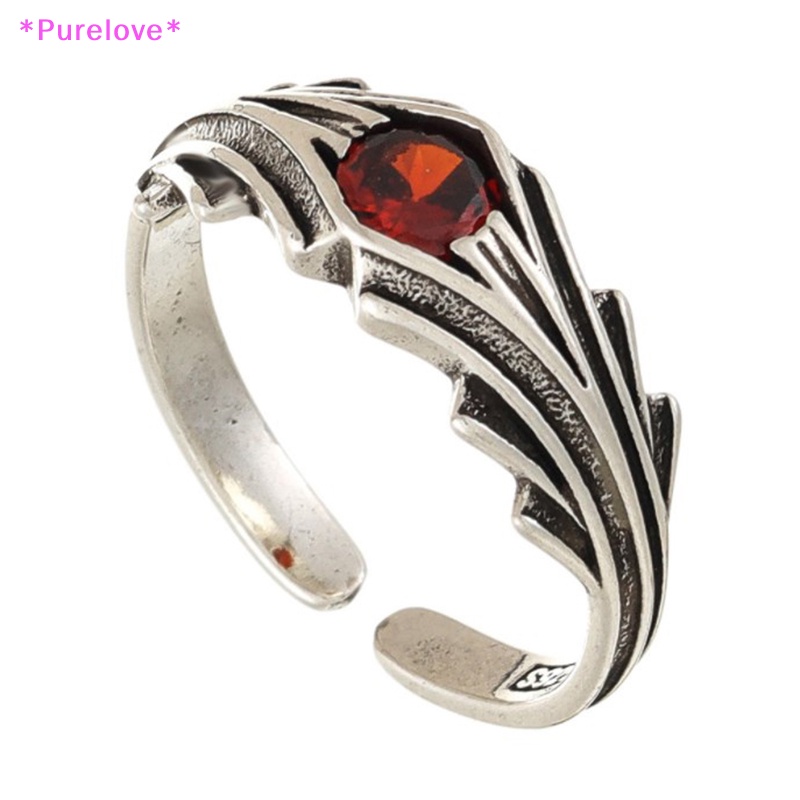 Nhẫn Bạc 925 Đính Đá Đỏ Thiết Kế Đơn Giản Thời Trang Dành Cho Nữ Mới