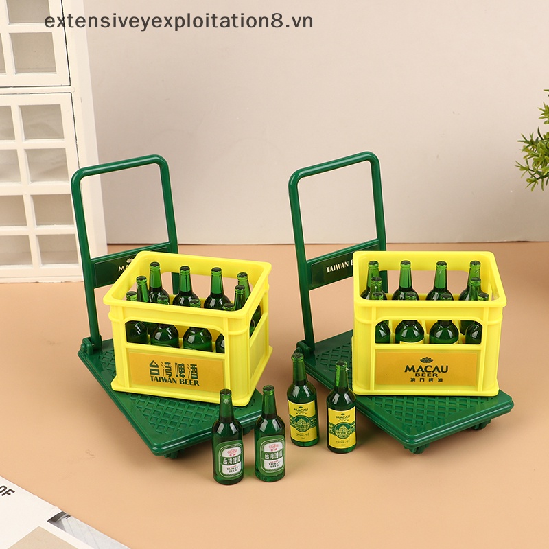 Mô Hình Xe Đẩy Bia Mini Trang Trí Nhà Búp Bê Tỉ Lệ 1 / 12