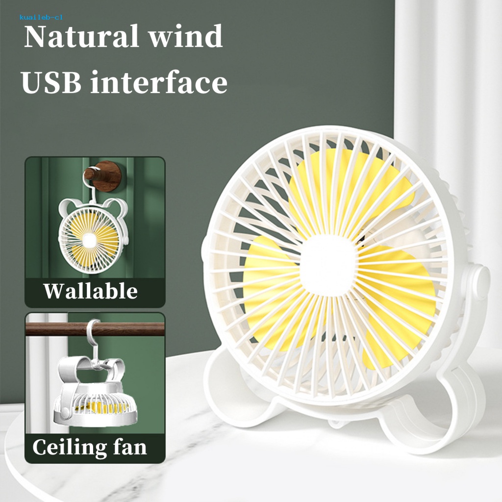 Quạt Làm Mát Để Bàn 5V 4W Đa Năng Có Thể Sạc Lại Kèm Móc Treo Tiện Dụng