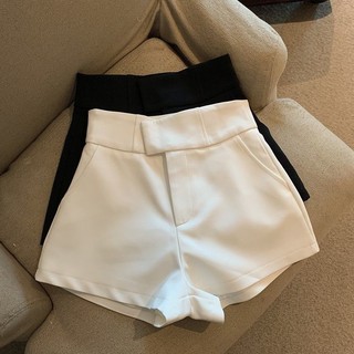 Quần short chữ a lưng cao ống rộng màu trắng thời trang mùa thu hàng mới dành cho bạn nữ