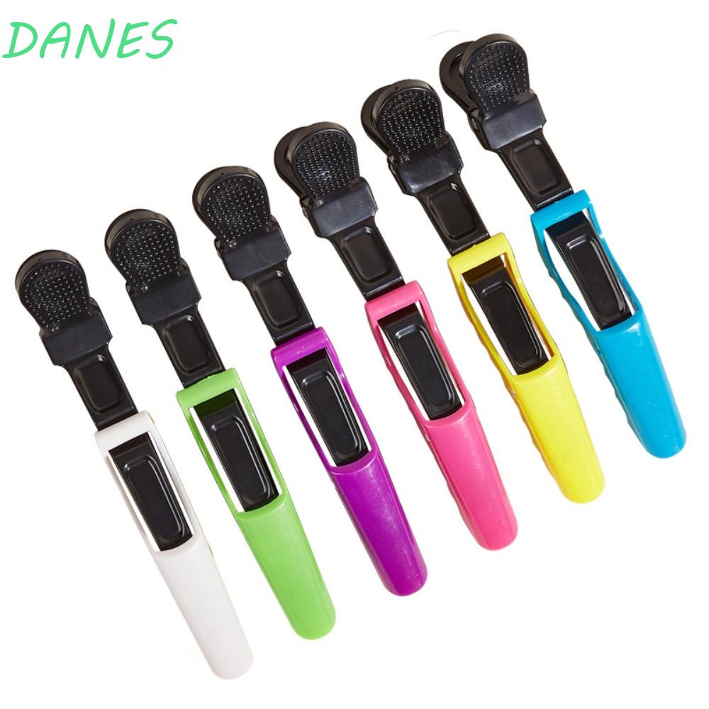 Set 6 Kẹp Tóc Cá Sấu Màu Đen / Hồng Bằng Nhựa Dùng Để Cố Định Tạo Kiểu Tóc Trong Salon