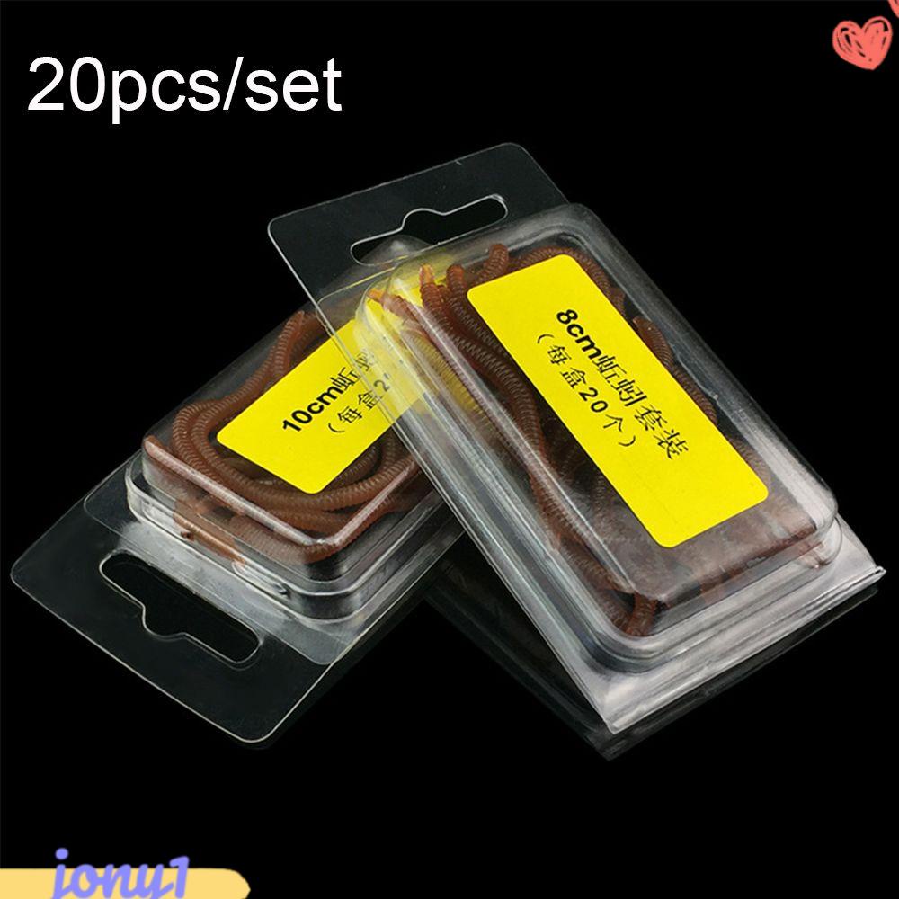 JONYE Set 20 Mồi Câu Cá Giả Hình Giun Đỏ 8-10cm