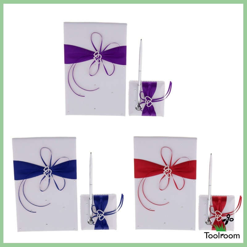 Bộ 3 Giá Đỡ Bút Và Sách Bằng Pha Lê Satin Trang Trí Tiệc Cưới